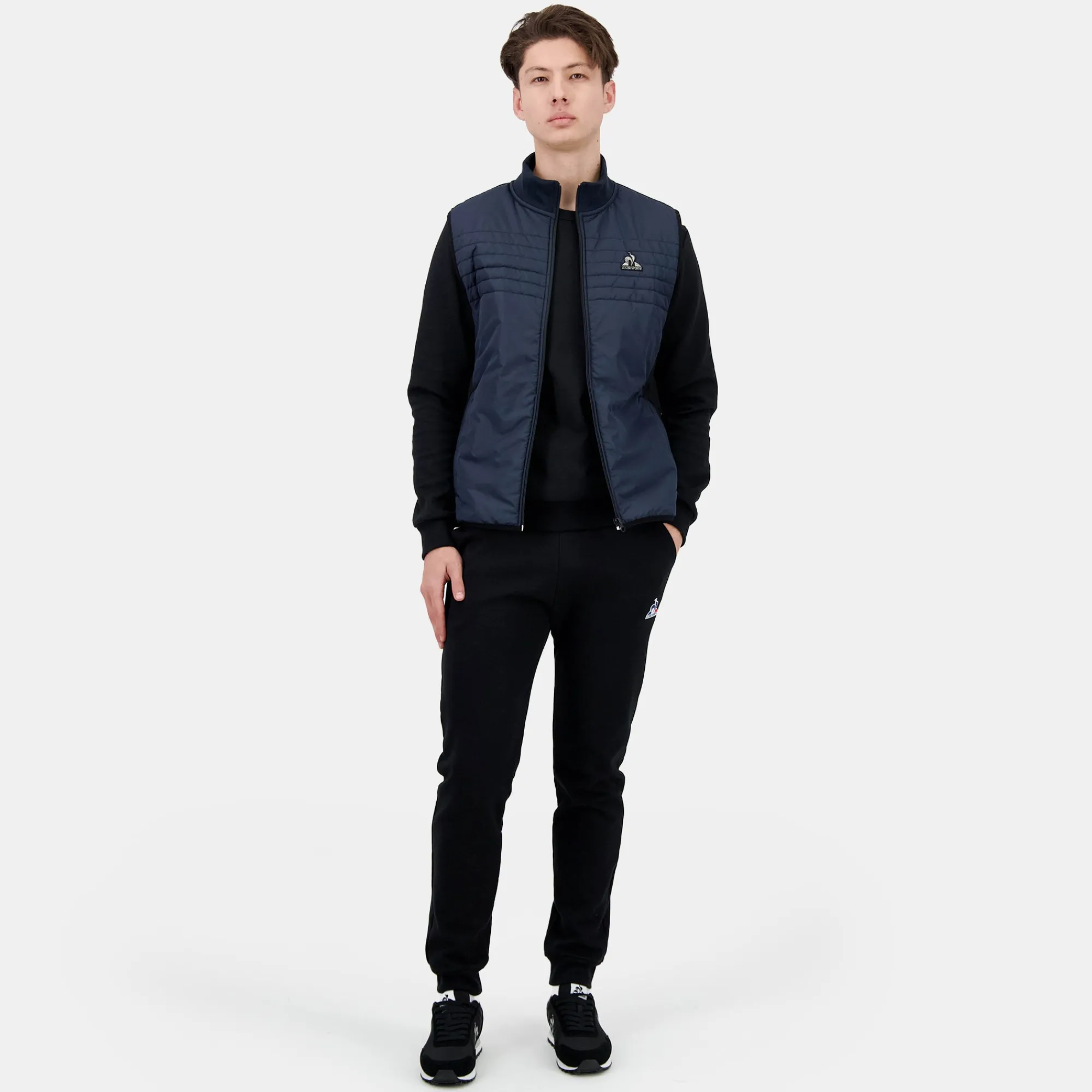 Le Coq Sportif Chaqueta de plumas sin mangas para hombre.-Hombre Chaquetas