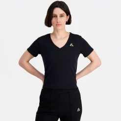 Le Coq Sportif Coq d'Or Camiseta Mujer - Negro-Mujer Camisetas, Polos Y Tops
