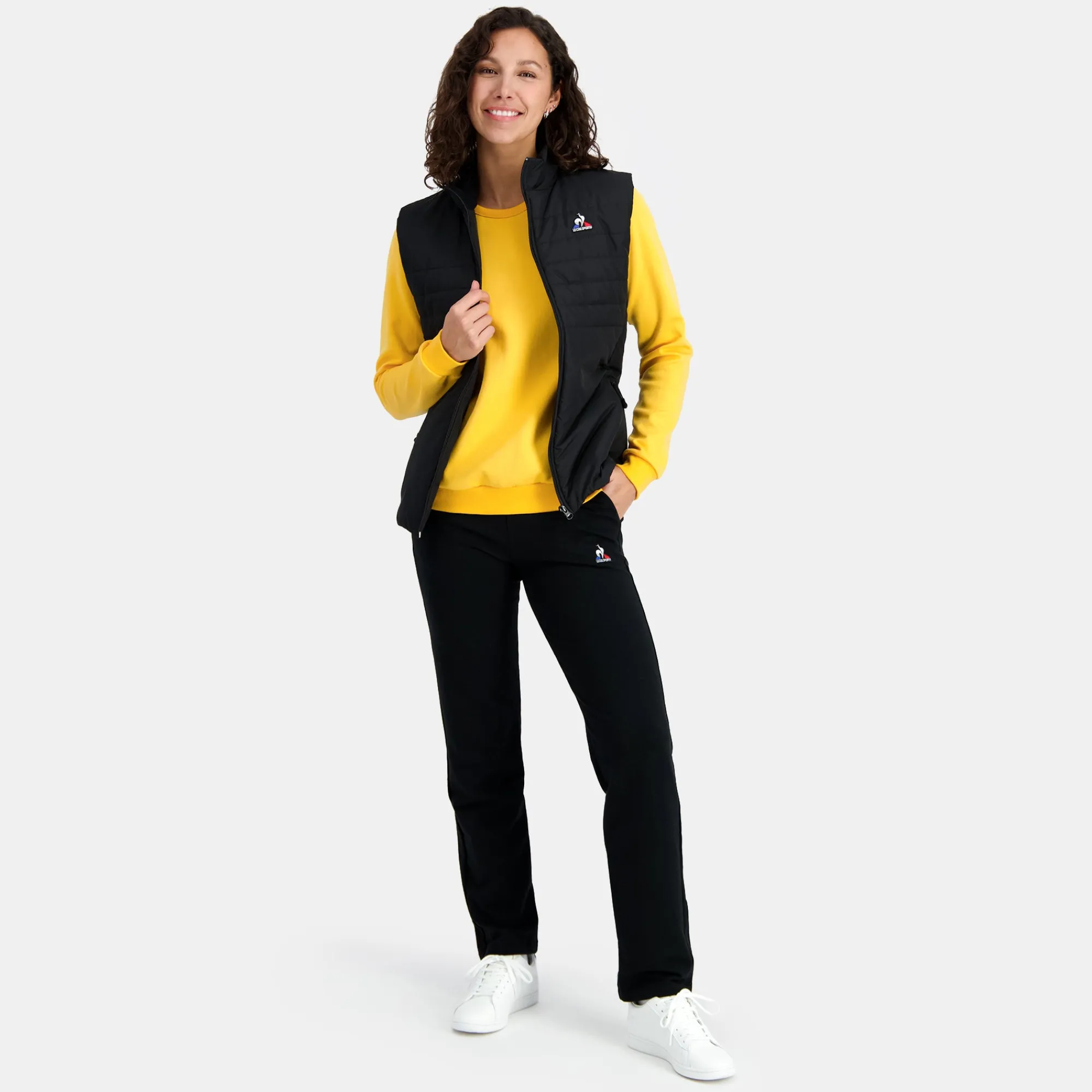 Le Coq Sportif Essentiels Chaqueta De Plumón sans manche Mujer - Negro-Mujer Chaquetas
