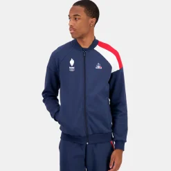 Le Coq Sportif Équipe de France Olympique EFROP Sudadera con cremallera de hombre-Hombre Sudaderas