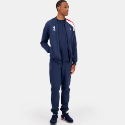Le Coq Sportif Équipe de France Olympique EFROP Sudadera con cremallera de hombre-Hombre Sudaderas