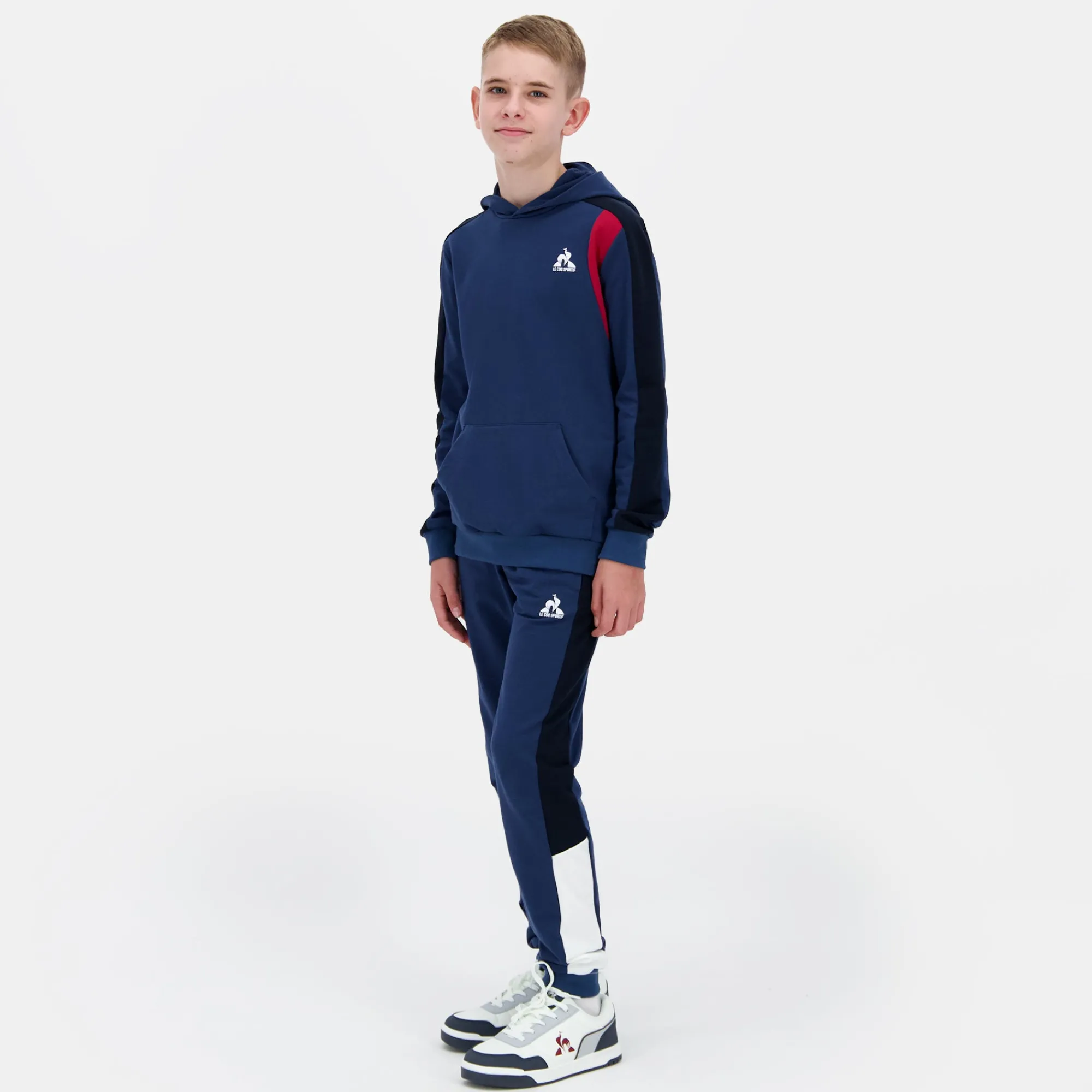 Le Coq Sportif Sudadera con capucha para niños- Sudaderas