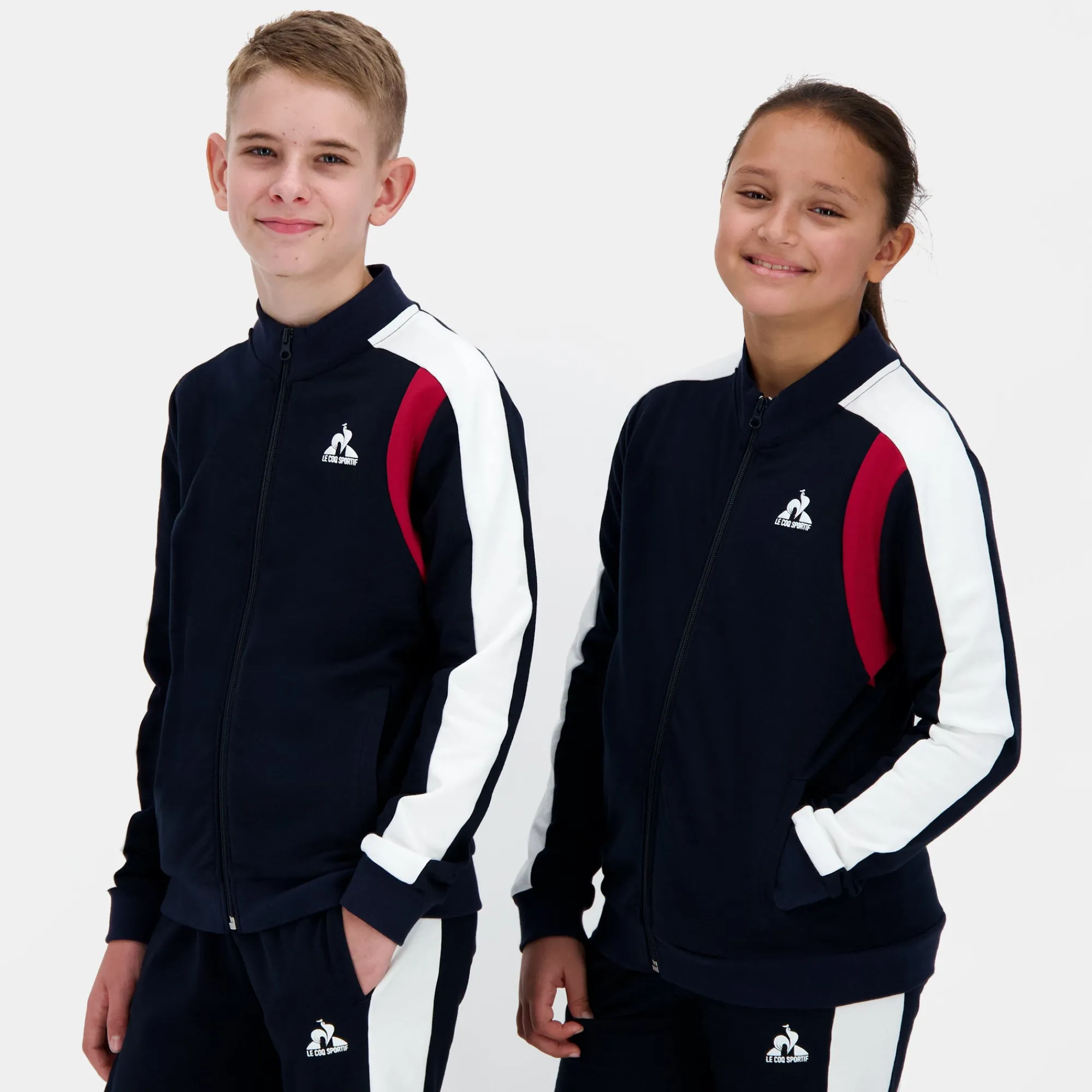 Le Coq Sportif Sudadera con cremallera para niño- Sudaderas