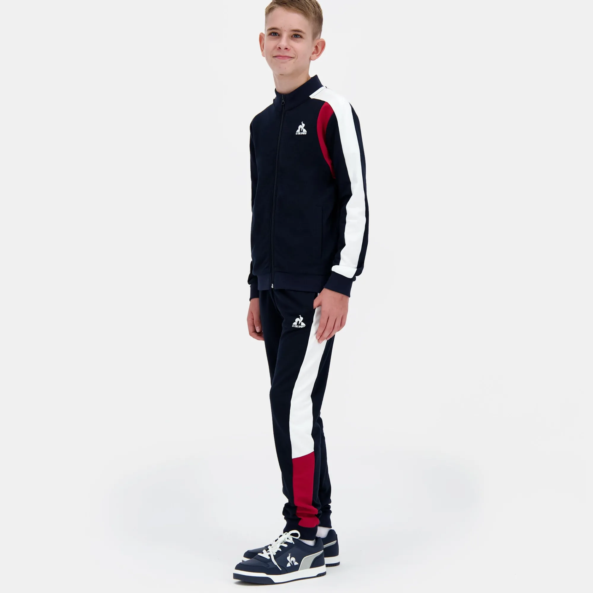 Le Coq Sportif Sudadera con cremallera para niño- Sudaderas