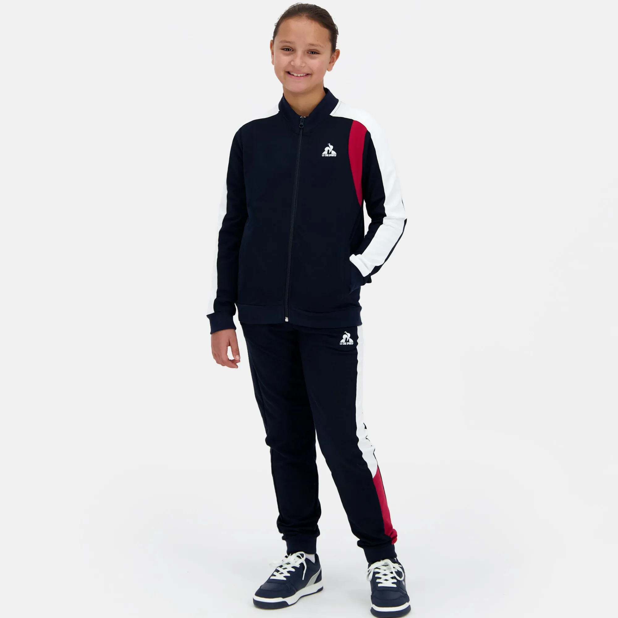 Le Coq Sportif Sudadera con cremallera para niño- Sudaderas