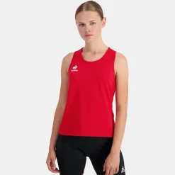 Le Coq Sportif Tenis Camiseta Sin Mangas Mujer Tenis - Rojo-Mujer Tenis | Tenis
