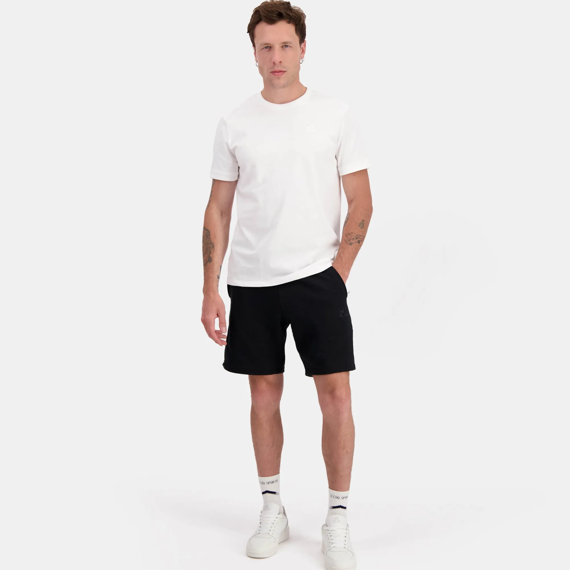 Le Coq Sportif Ton sur ton Pantalones Cortos Hombre Ton sur ton - Negro-Hombre Shorts