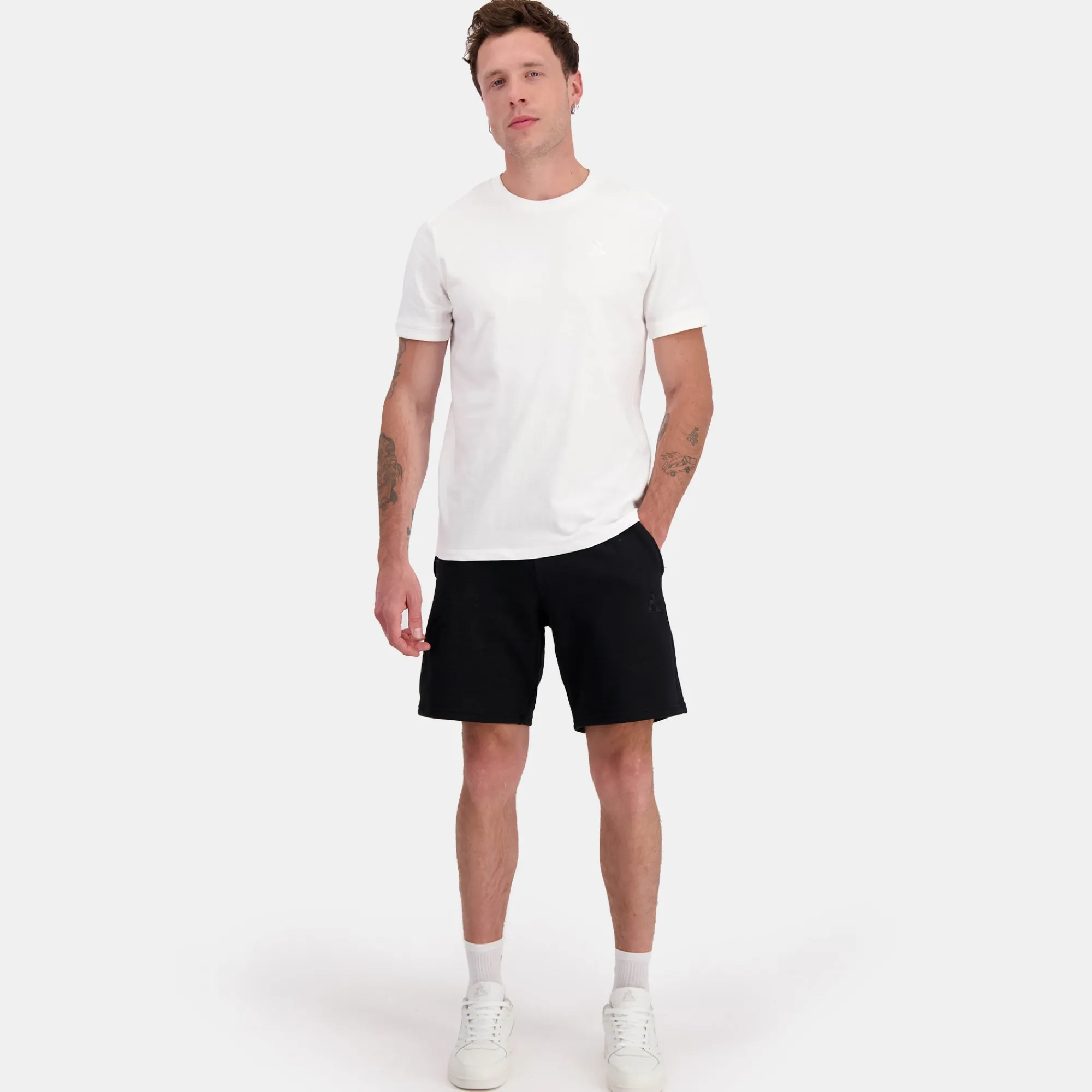 Le Coq Sportif Ton sur ton Pantalones Cortos Hombre Ton sur ton - Negro-Hombre Shorts