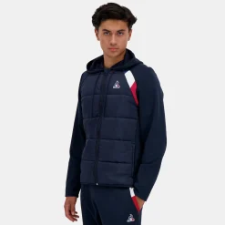 Le Coq Sportif Tricolore Sudadera de hombre TRICOLOR con cremallera y capucha-Hombre Chaquetas | Sudaderas Con Capucha